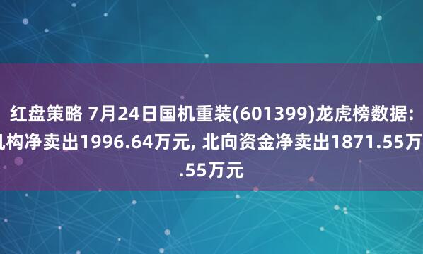 红盘策略 7月24日国机重装(601399)龙虎榜数据: 机构净卖出1996.64万元, 北向资金净卖出1871.55万元